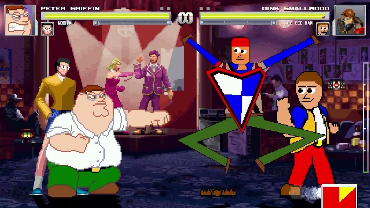 AN Mugen #473: Peter Griffin & Nobita VS Dink Smallwood & Dee Bee Kaw