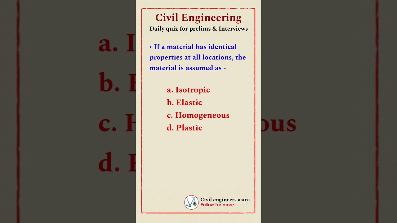 Civil engineering mcqs || Civil Engineering interview questions || Mock test || Gate ||
