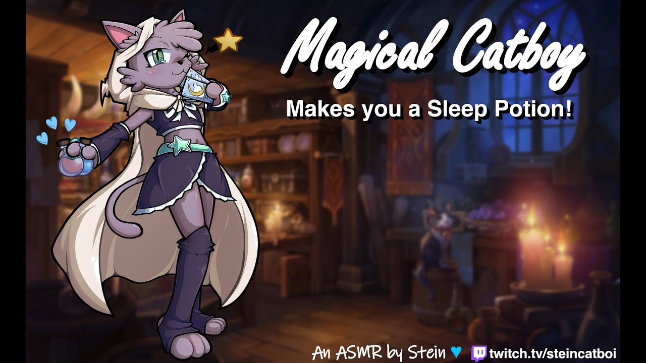 ASMR │ Magical Catboy makes you a Sleep Potion [Soft Spoken] [Glass Tapping] [Headpats]