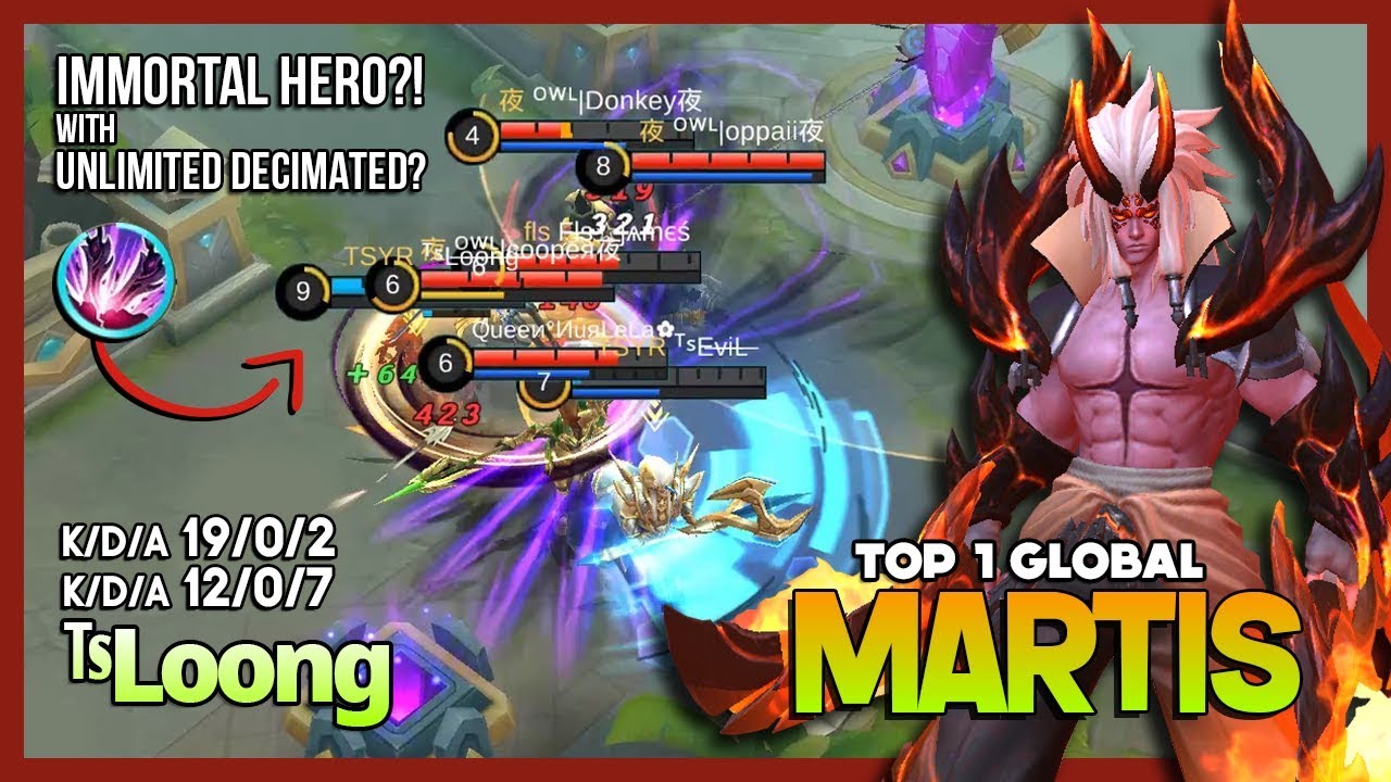 Forget to Ban Me? 19 Kill Under 8 Minutes? ᵀˢL̶o̶o̶n̶g̶  Top 1 Global Martis ~ Mobile Legends