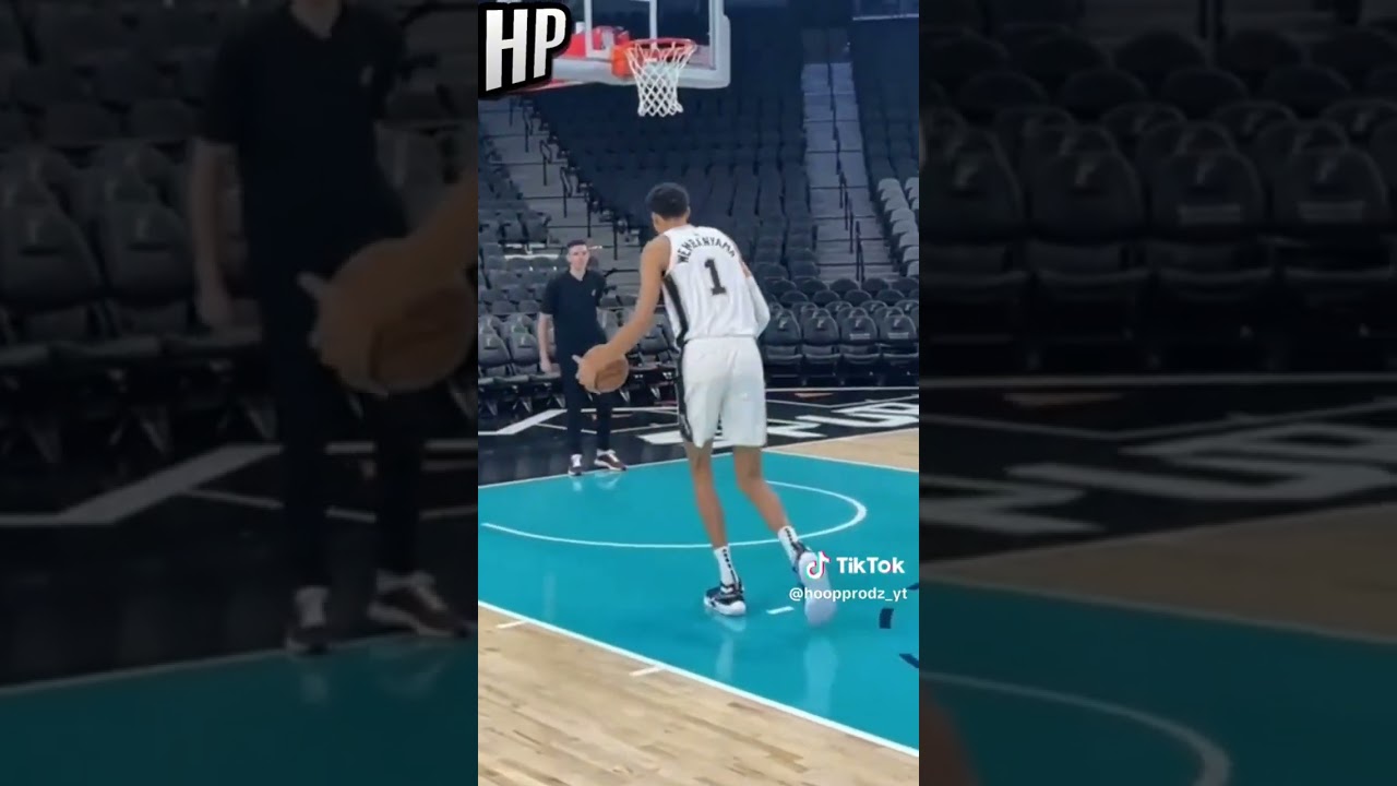 Victor Wembanyama in A&T Court with Spurs uniform|AGS Fan TV 