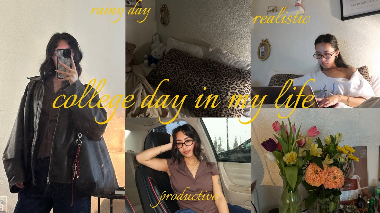 COLLEGE DAY IN MY LIFE : productive, realistic, grwm, cooking dinner, rainy days, & etc!! 