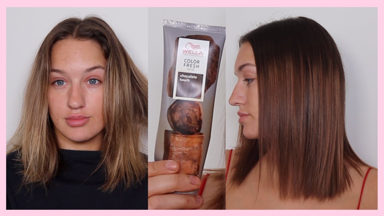 SEMI PERMANENT!! BLONDE TO BRUNETTE HAIR | WELLA COLOUR FRESH MASK