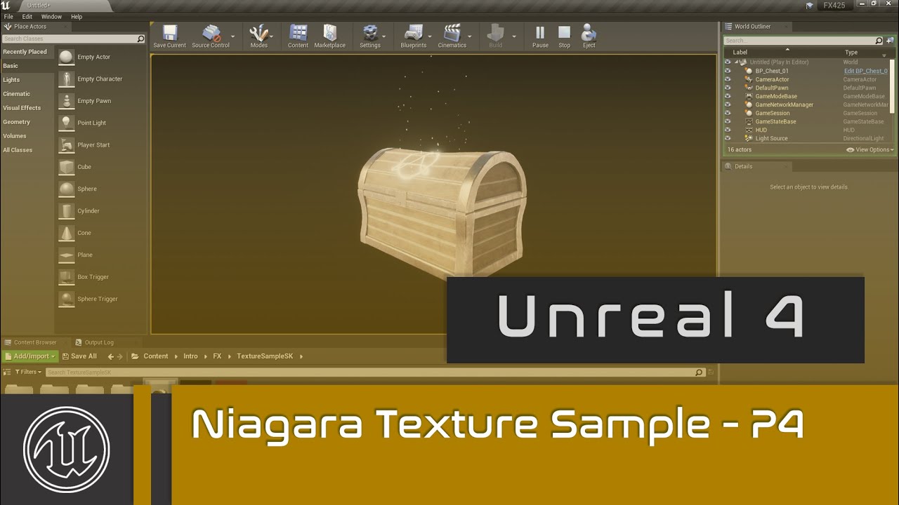 UE4 - Пример текстуры Niagara - Часть 4 - Скелетная сетка