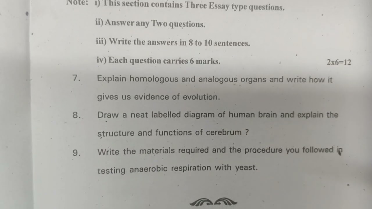 10th Class BIOLOGY | PRE-FINAL QUESTION PAPER | BEFORE THE EXAMS