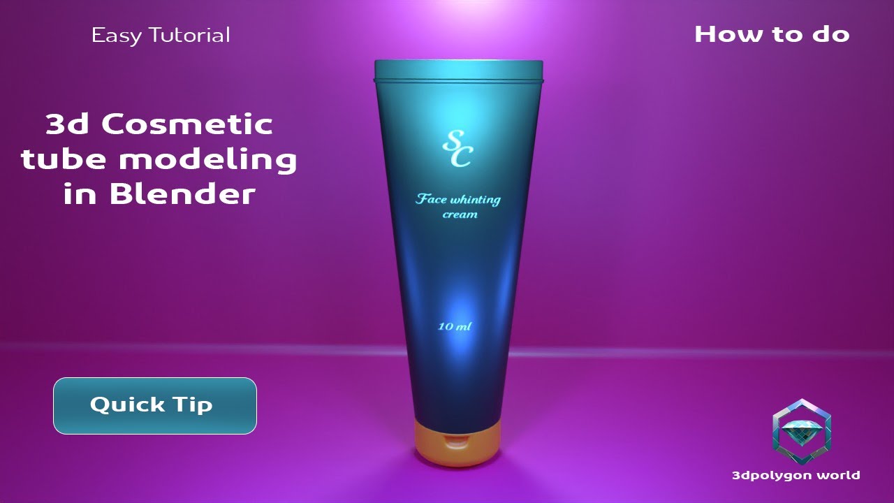 3d cosmetic products in blender/ 3d tube model / label in blender/ #3d #3dmakeup
