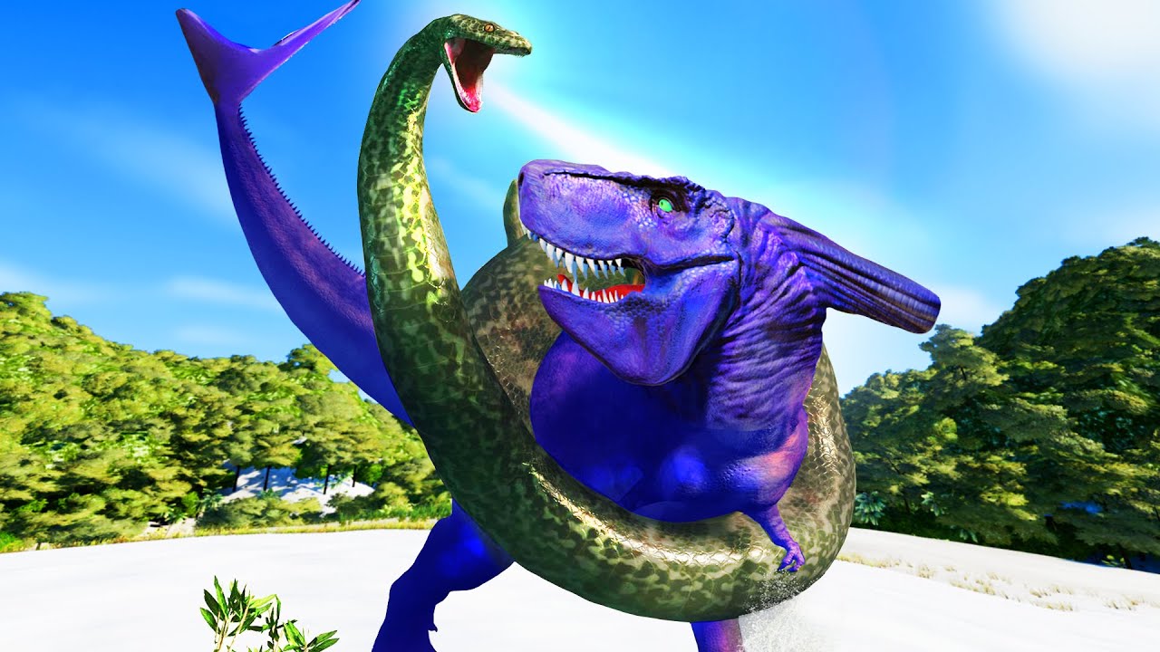 🌍 Jurassic World Evolution - New Spiderman Titanoboa Vs Spiderman Megalodon Godzilla Dinosaurs Fight