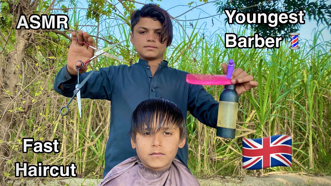 ASMR youngest Barber 💈 In the world 🗺️ Fast Haircut 💇‍♂️ 