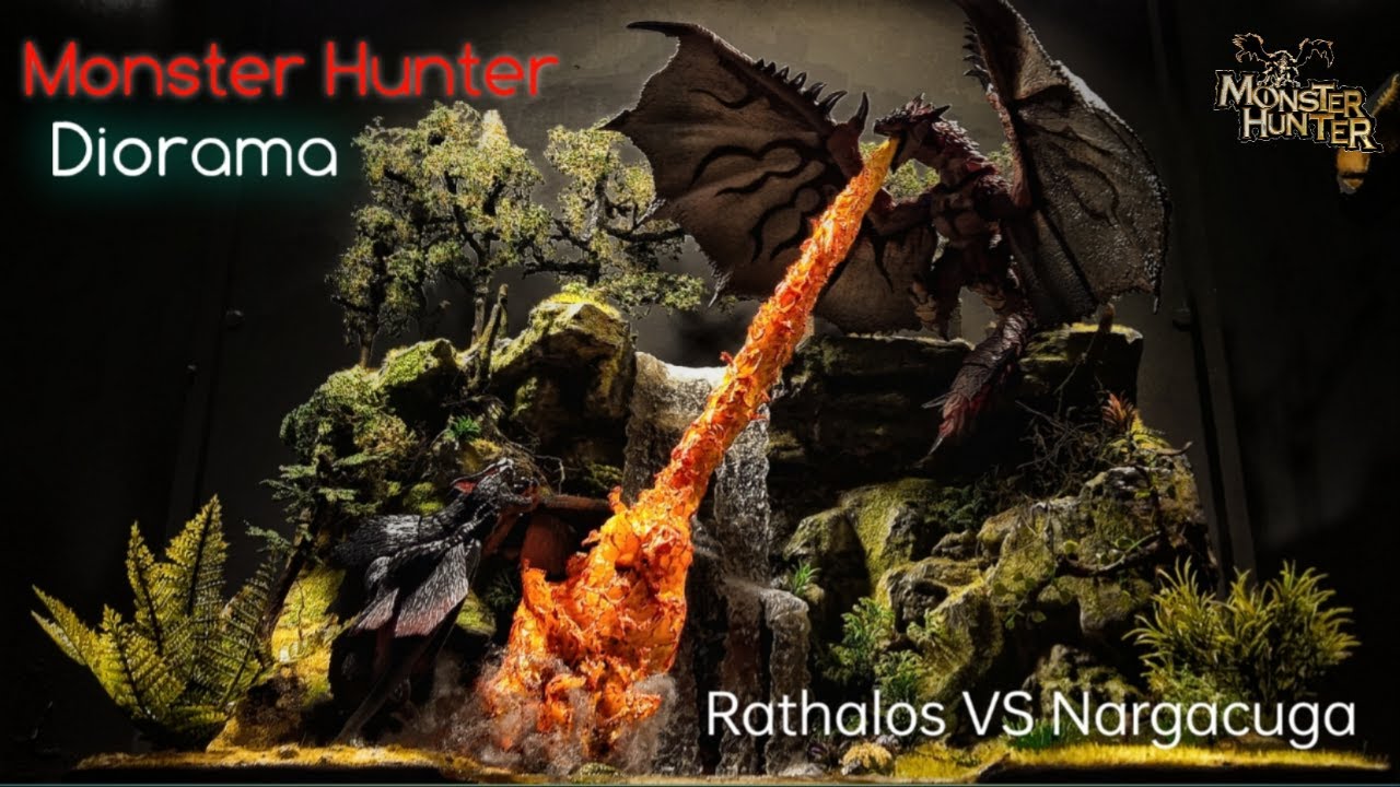 Как построить реалистичные декорации диорамы и водопад для Monster Hunter | Диорама Монстр