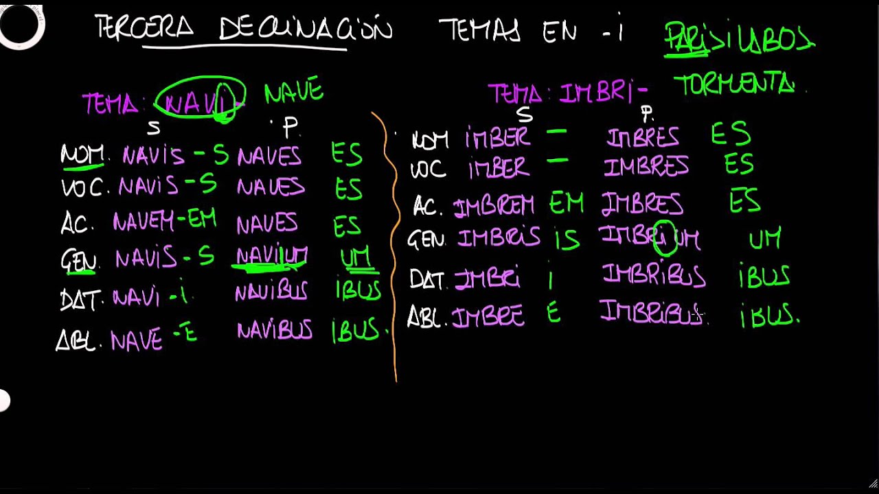 TERCERA DECLINACIÓN. TEMAS EN -I