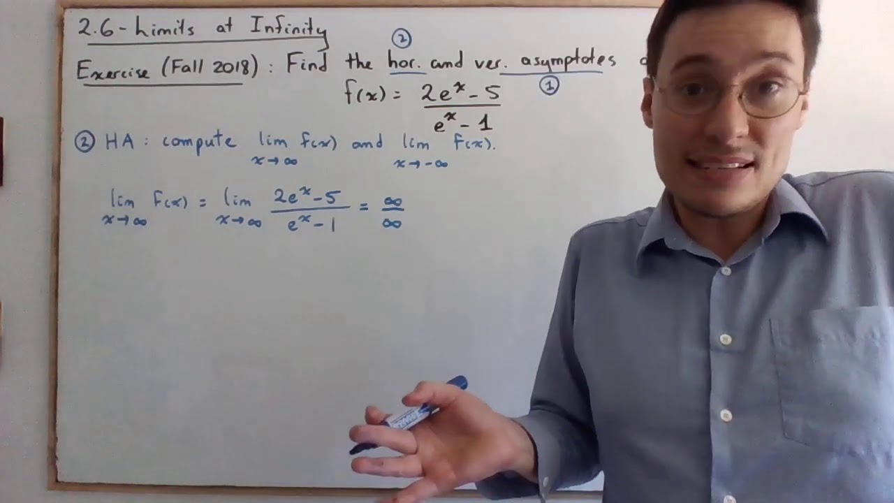 Calculus 1 - 2.6 - Limits at Infinity - Exercise on Vertical and Horizontal Asymptotes