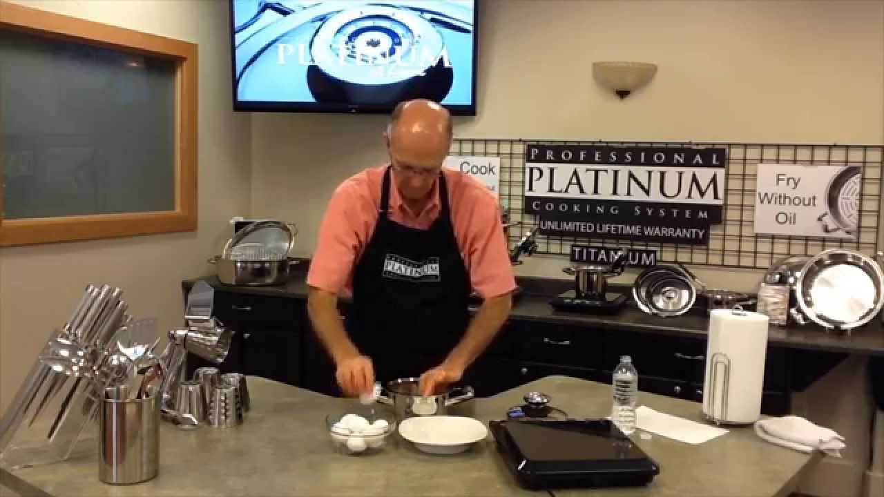 Hard Cooked Eggs In Platinum Cookware WITH NO WATER!!!