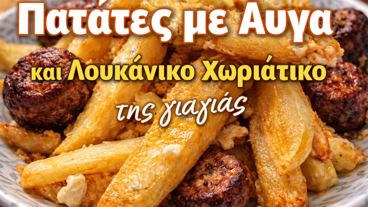 Ομελέτα χωριάτικη με Πατάτες με Αυγά & Χωριάτικο Λουκάνικο. Για πολλούς το καλύτερο φαγητό 