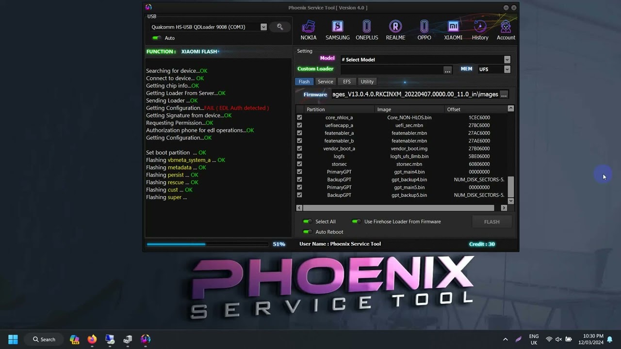 Xiaomi Authorization Flashing Done With Phoenix Service Tool