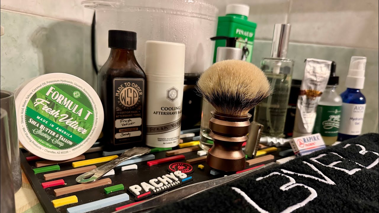 Fresh Vetiver by Wet Shaving Products - Emperor 2 Silvertip by Oumo Brushing - Italico Razor by TGS