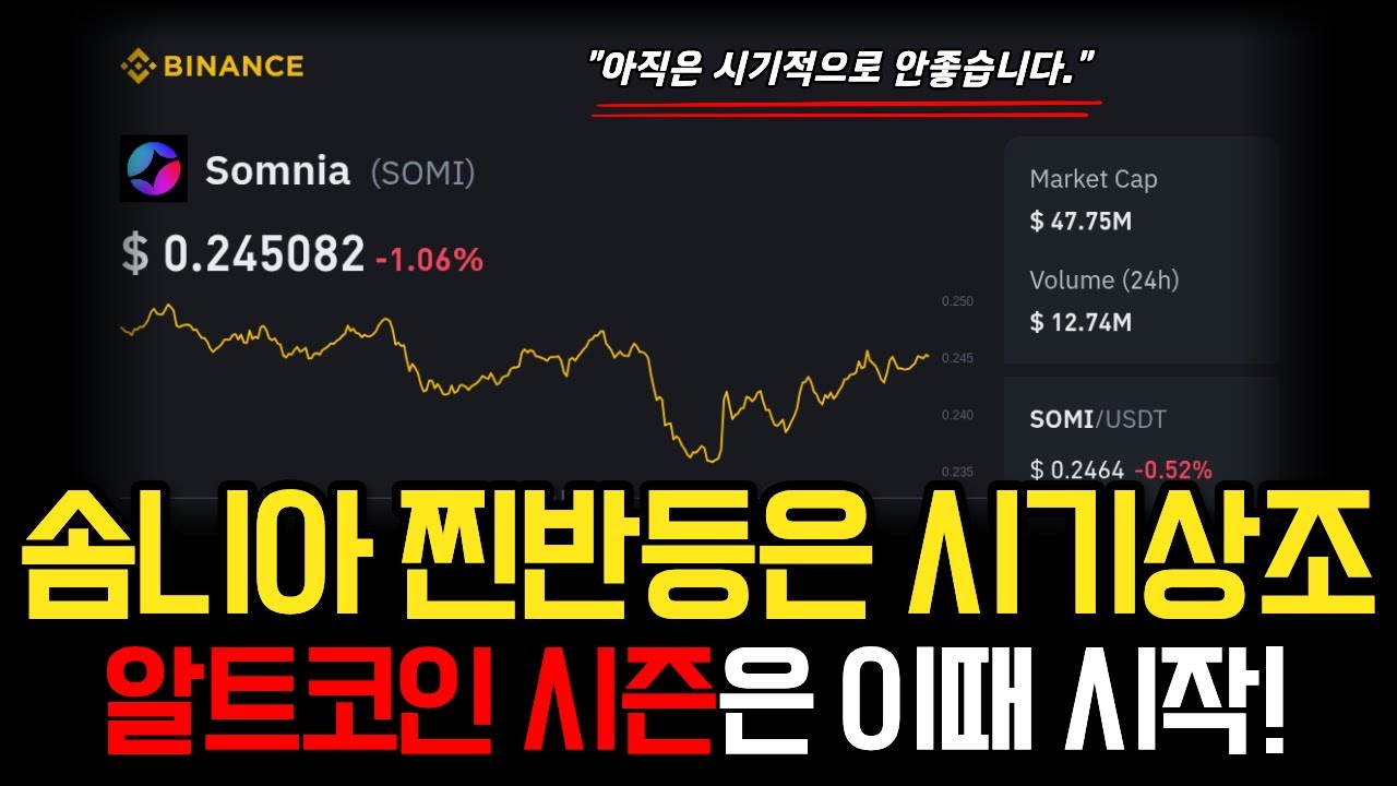 솜니아 찐반등은 아직 시기상조! 알트코인 시즌 시작 신호 집중 분석 #솜니아