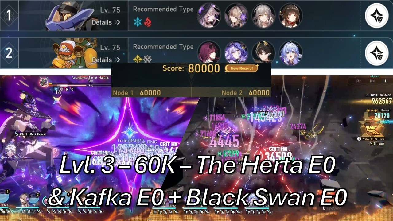 Honkai Star Rail v4.0 Pura Ficcion 3 (3/3) Sra. Herta E0 & Kafka E0+Black Swan E0