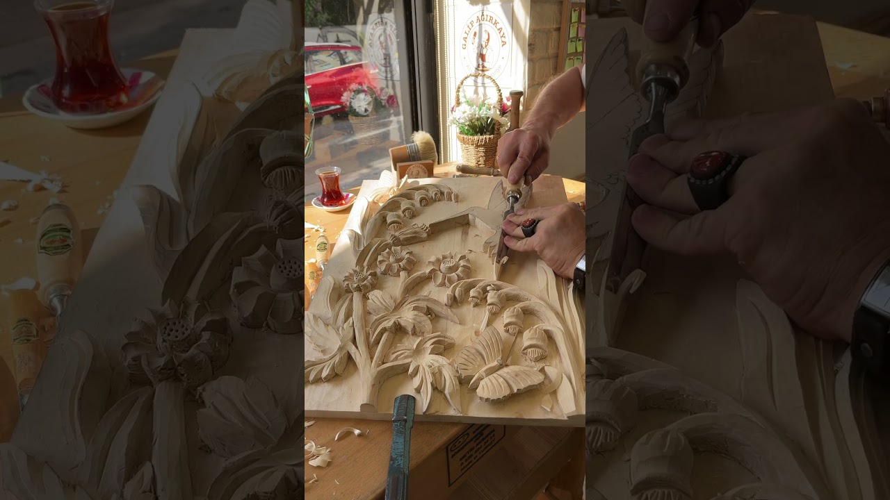 &Ccedil;i&ccedil;ekler #asmr #asmrsounds #keşfet #satisfying #carving #art #satisfyingasmr #woodworking #woodwork