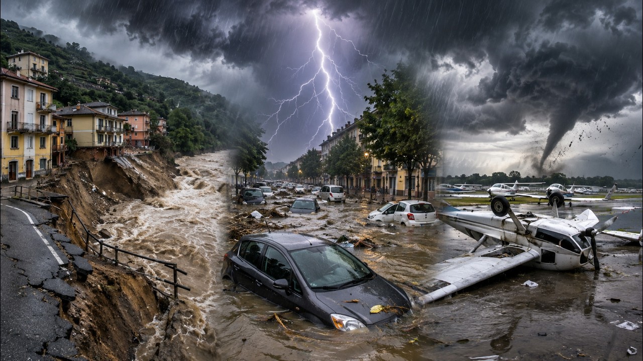 POWERFUL STORM EXPLODES ACROSS ITALY! 120 KM/H Winds, Flash Floods, Landslides & Massive Damage