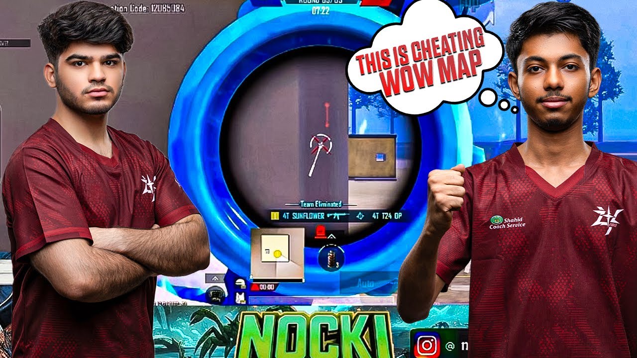 T24 OP SAYS THIS IS CHEATING — WOW MAP😂 NOCKI & T24 OP PUBGM! 4THRIVES ESPORTS