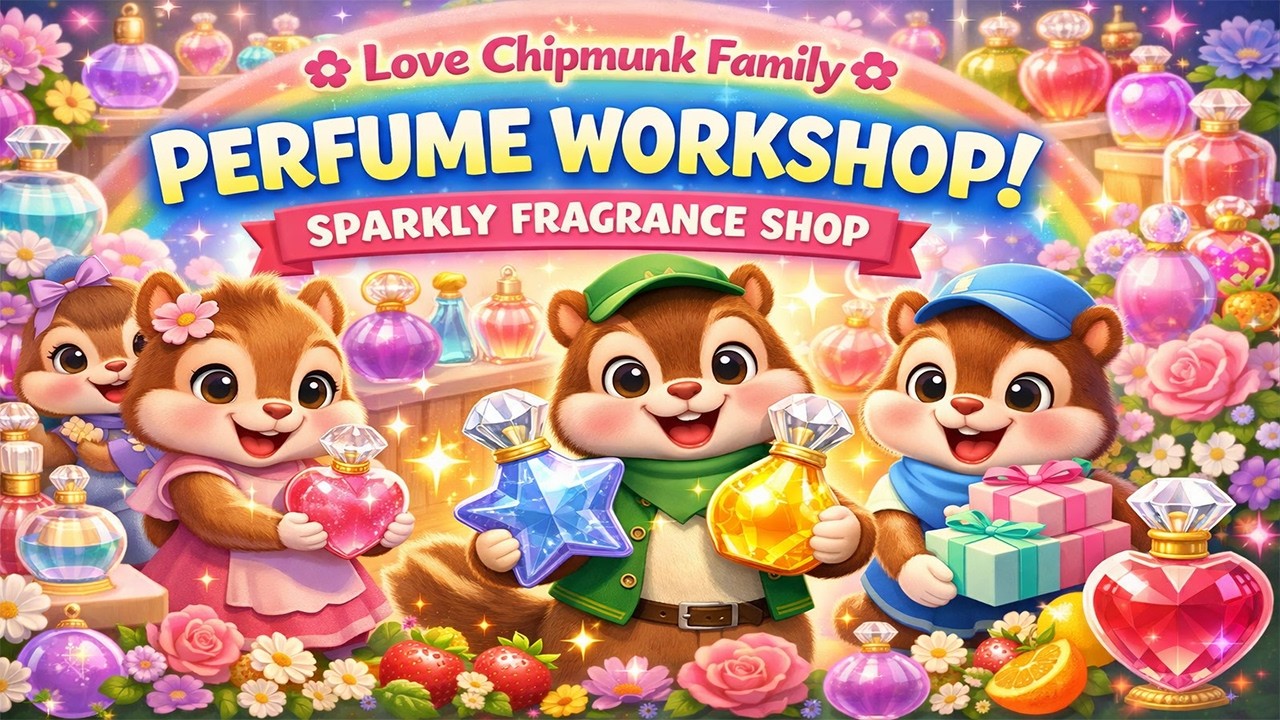 Love Chipmunk Family 🌸 The Forest Perfume Workshop | Fresh & Clean Habbit | 3D Animation