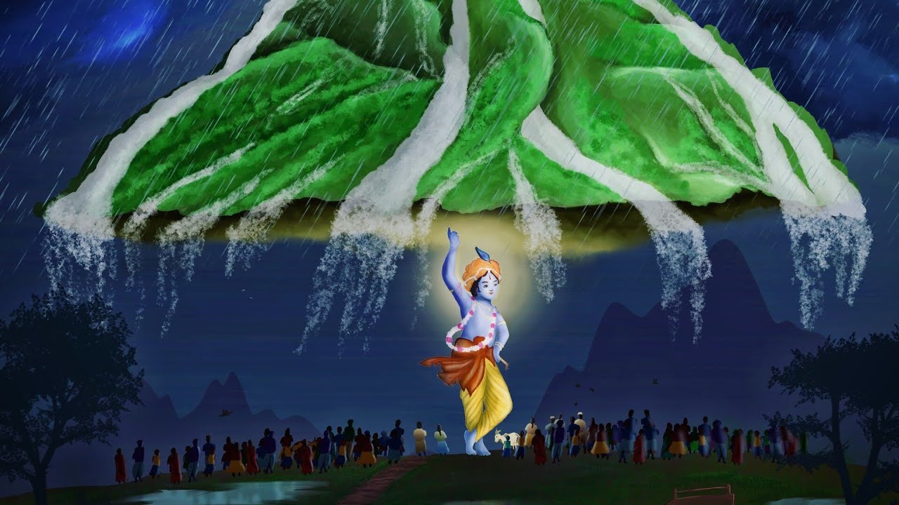 krishna leela ganpati decoration, Best ganpati decoration 2022, chalachitra decoration