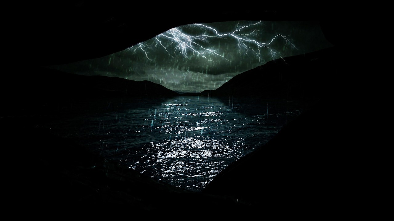 Relax to Ocean Cave Rainstorm and Non-Stop Thunder Sounds | Rainy Night but I'm Save in my Hideout