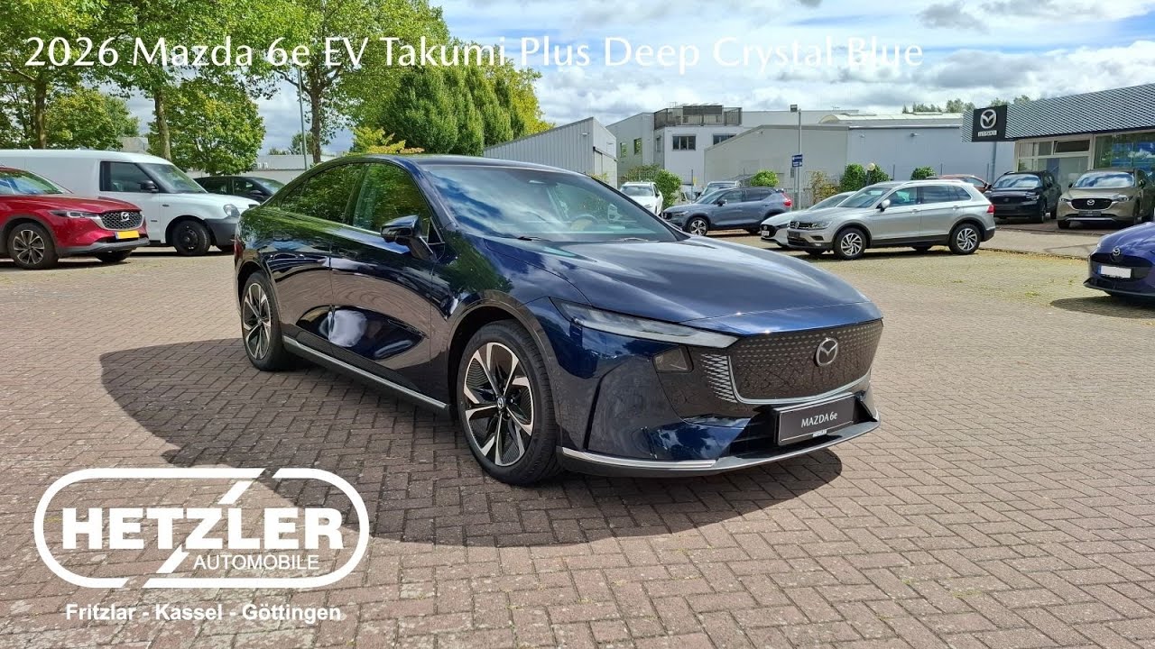 2026 Mazda 6e EV Takumi Plus Deep Crystal Blue Hetzler Automobile Walkaround 4K