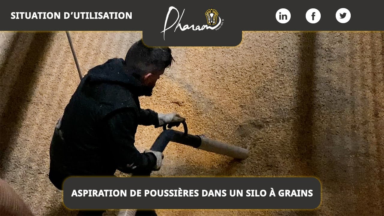 Aspiration à haut vide de poussières dans un silo à grains