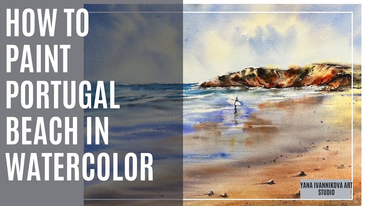 How to Paint Beach in Portugal with Watercolor