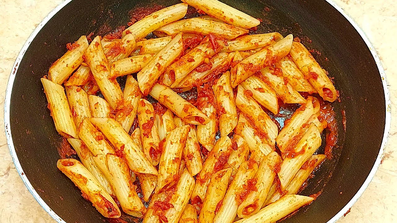 اسهل واسرع مكرونة للدايت بصوص الطماطم من غير اي دهون