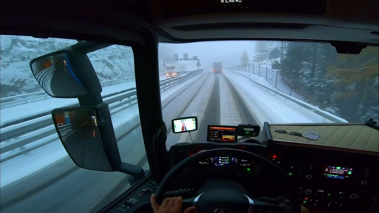 Jól indult.De elszaródott! A kamionos hete.🇮🇹🇨🇭Küszködés,havazás,St.Gotthard