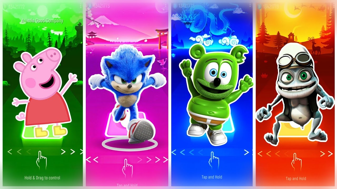 Tiles Hop - Peppa Pig 🎶 Sonic 🎶 Gummy Bear 🎶 Crazy Frog