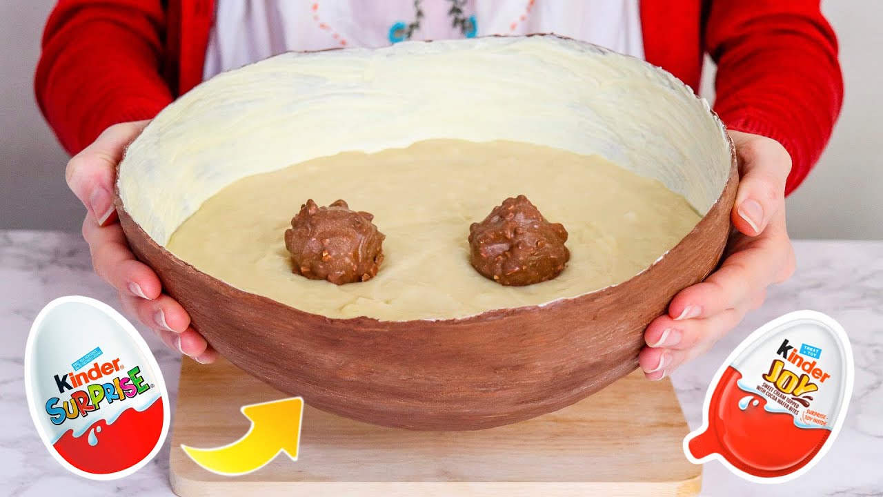 HUEVO KINDER GIGANTE de CHOCOLATE con KINDER JOY !! - Casero!!