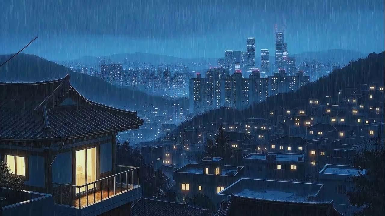 Rain Sounds plus Lofi for Deep Focus in a Peaceful Korean Mood to Block Distractions 😌
