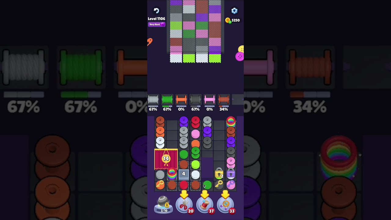 Knit Out Level 1106 Very Hard Walkthrough Solution 