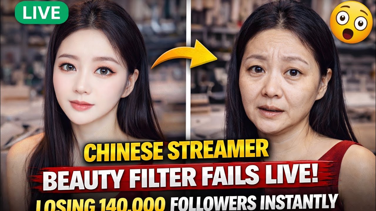 Chinese streamer's beauty filter fails live, losing 140,000 followers instantly watch viral video