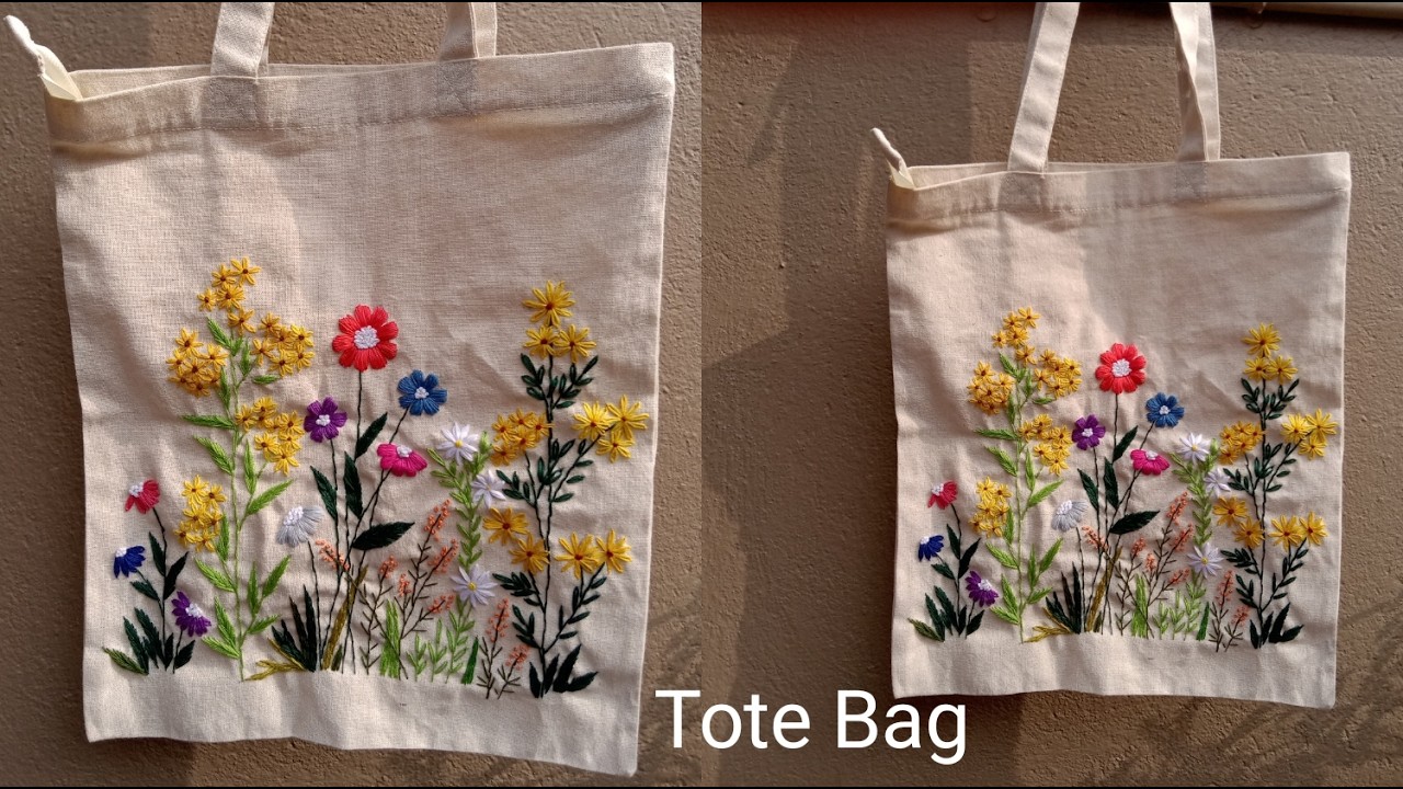Hand embroidery Tote Bag /Fabric Embroidery Tote Bags/Tote Bag Embroidery