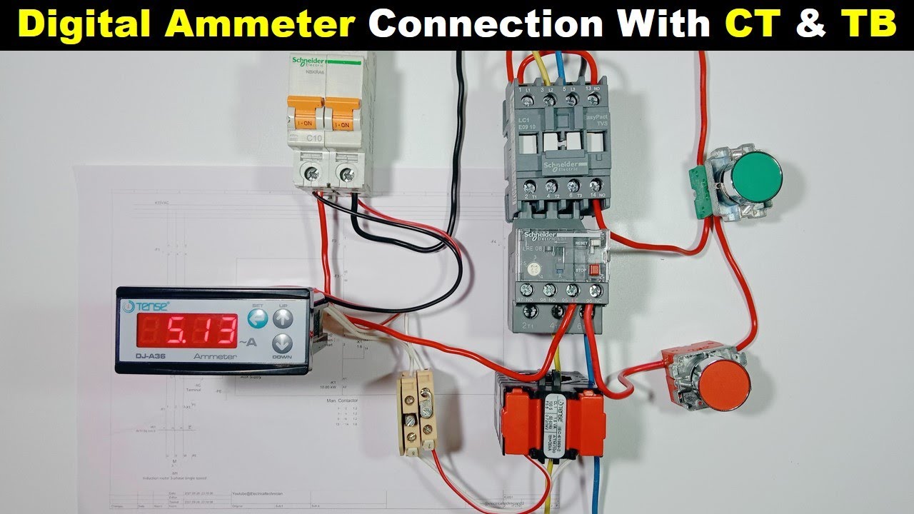 Standard Way to Connect Digital Ammeter In DOL STARTER | Ammeter Wiring | 