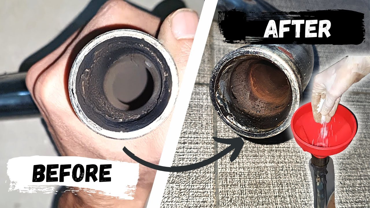 Using Caustic Soda To Clean Exhaust Suzuki GS 150