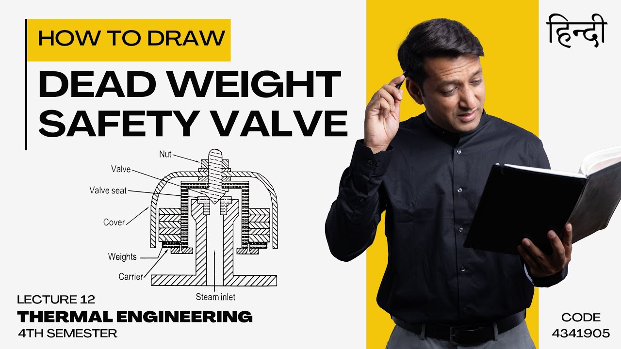 Best way to draw & learn Dead weight safety valve - Boiler mountings thermal engineering diploma GTU