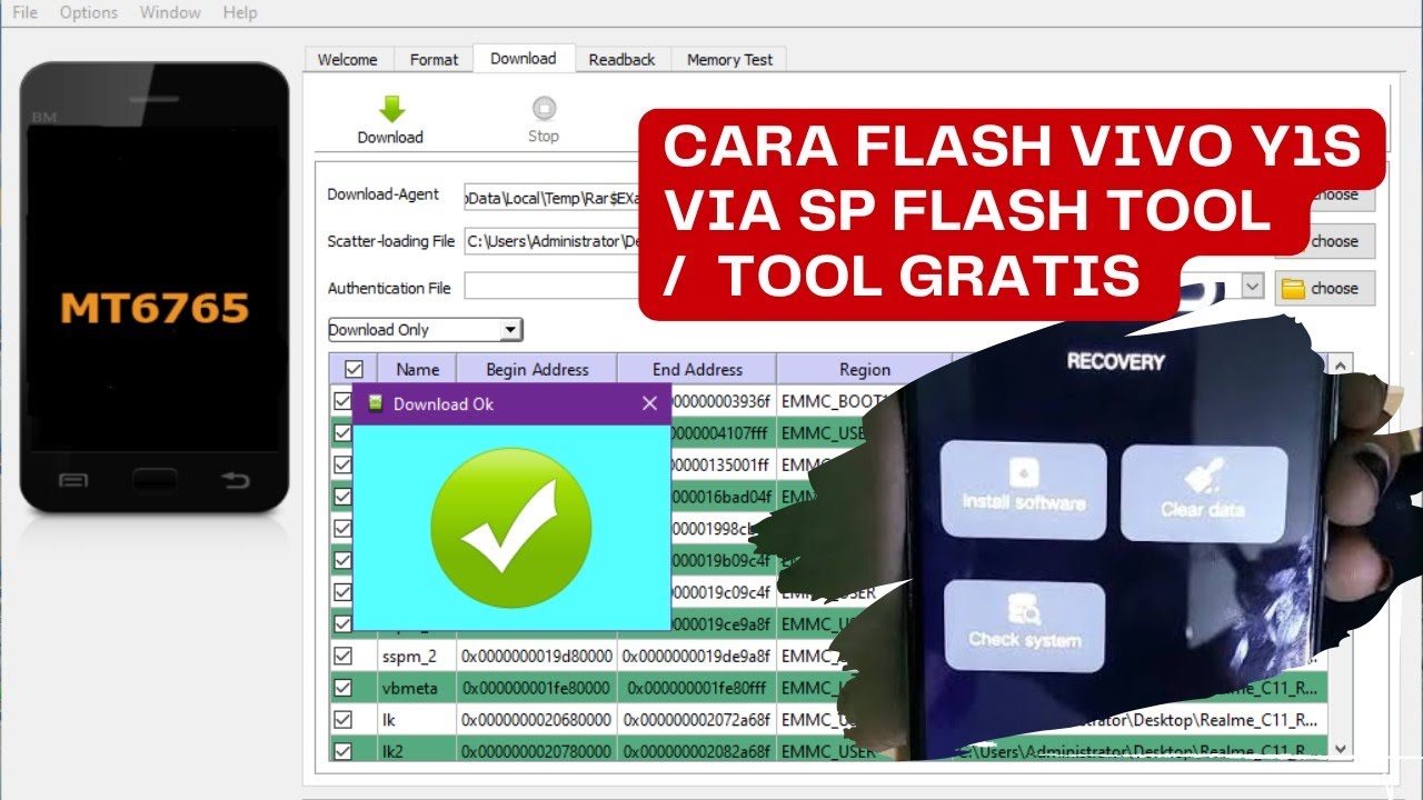 HOW TO FULL FLASH VIVO Y1S WHIT USB ONLY