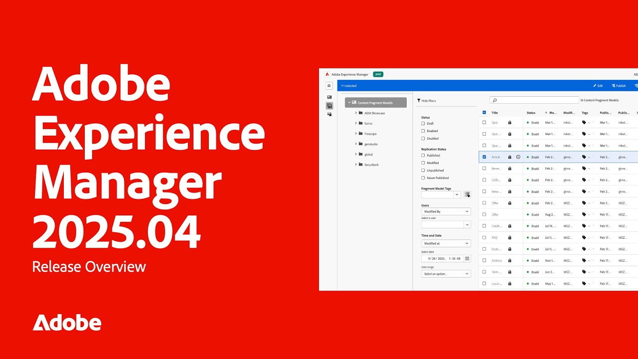 What&rsquo;s New in AEM 2025.04? APIs, Forms & a Smarter UI