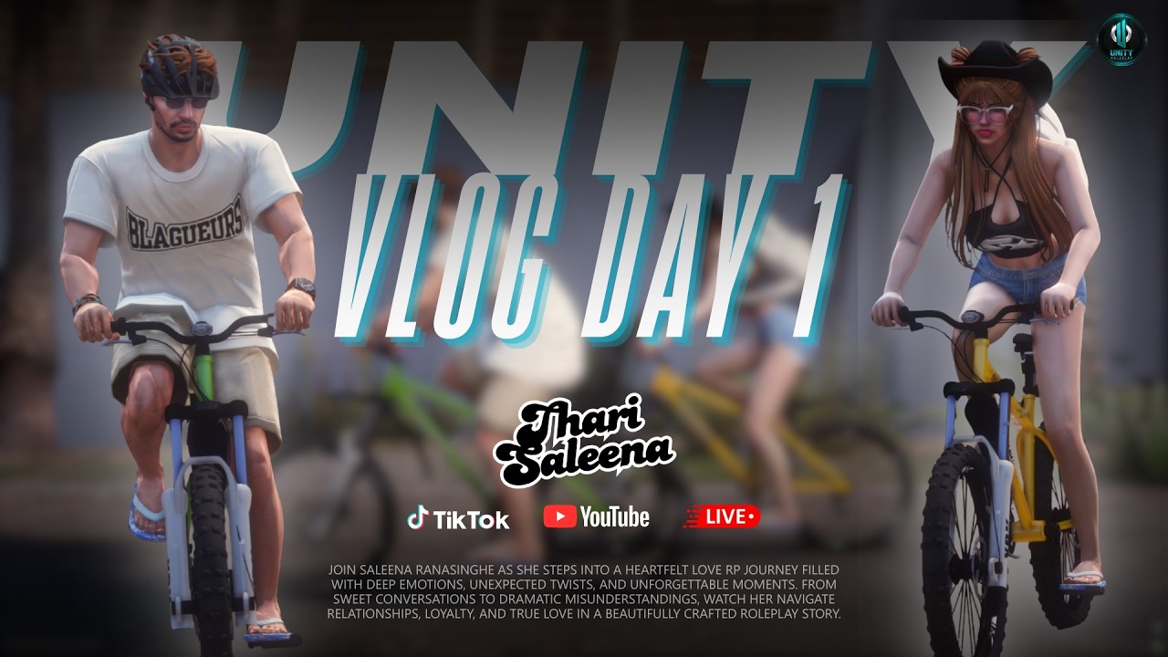 🌄 UNITY VLOG 1 | Lovable Bike Ride to MountChill Yard 💕 | Saleena & Thari | Unity Roleplay