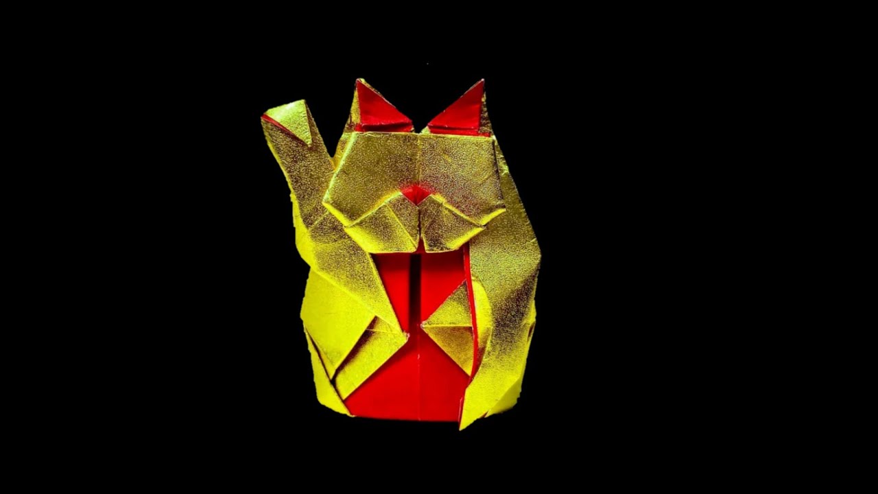 ORIGAMI MANIKI NEKO origami lucky cat by oriol esteve | TIMELAPSE