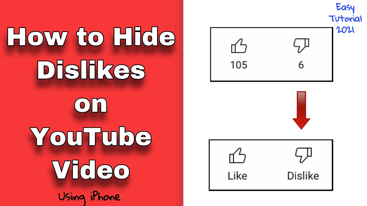 How to HIDE DISLIKES on YouTube Video | Using iPhone - Easy Tutorial 2021