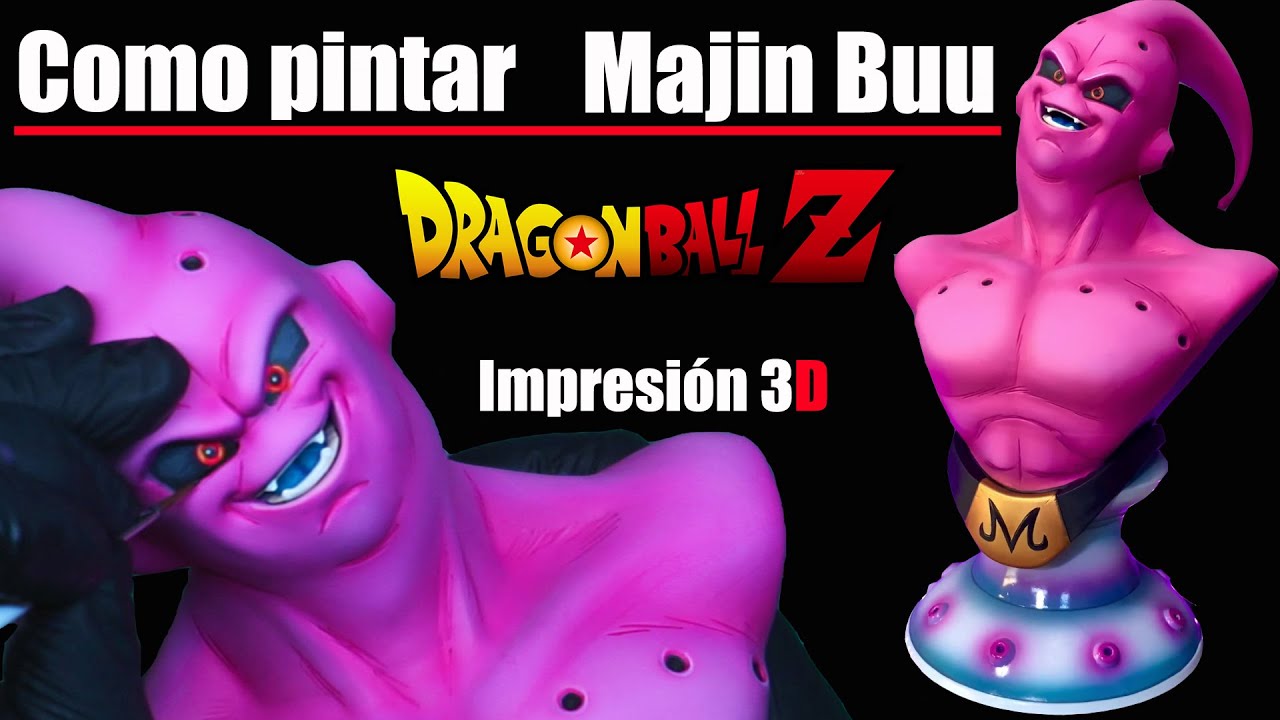 Como pintar Majin Buu Dragon ball impreso en resina 3d/tutorial aerografia en español/impresión 3d
