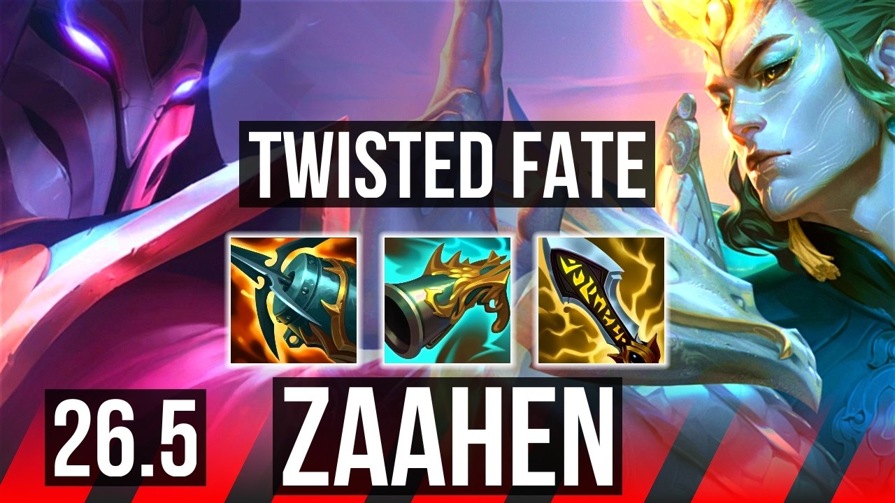 TWISTED FATE vs ZAAHEN (TOP) | 54K damage, Lethal Tempo | NA Challenger | 26.5