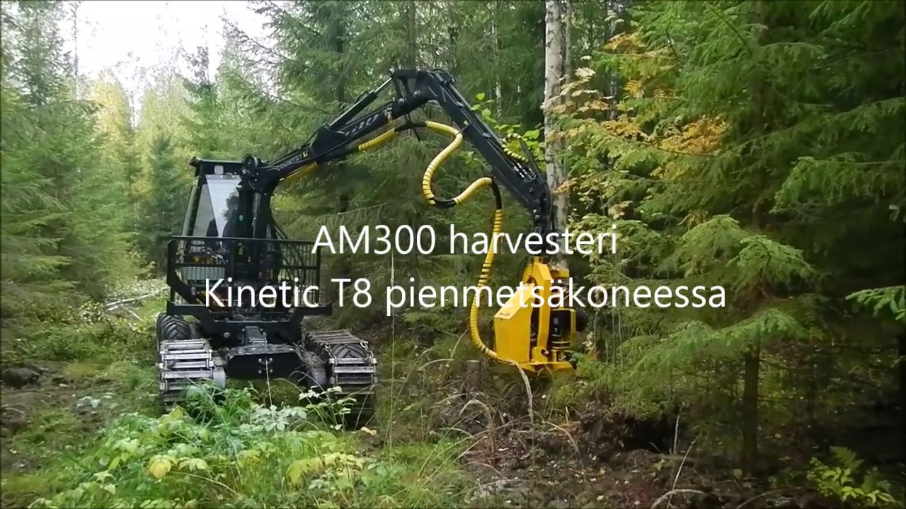 Kinetic pienmetsäkone ja AM300 harvesteri