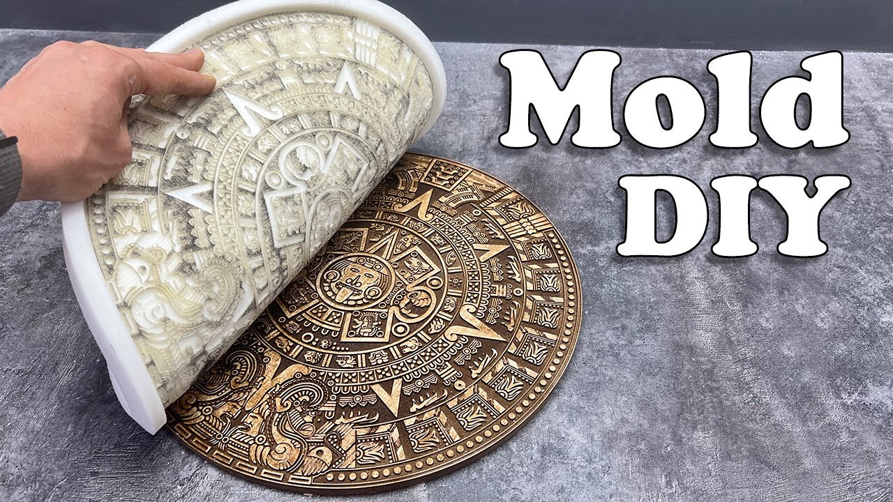 DIY Aztec Sun Stone Silicone Mold: Engraved Plywood to Plaster Casting Adventure!